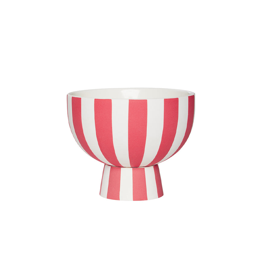 OYOY - Toppu Schale mit Fuß | Ø 12,5 x H 10 cm / cherry red
