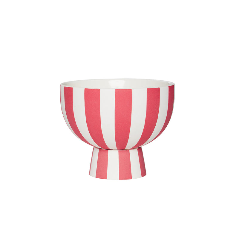 OYOY - Toppu Schale mit Fuß | Ø 12,5 x H 10 cm / cherry red