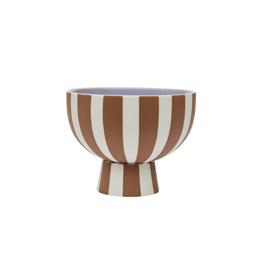 OYOY - Toppu Schale mit Fuß | Ø 12,5 x H 10 cm / caramel/lavender