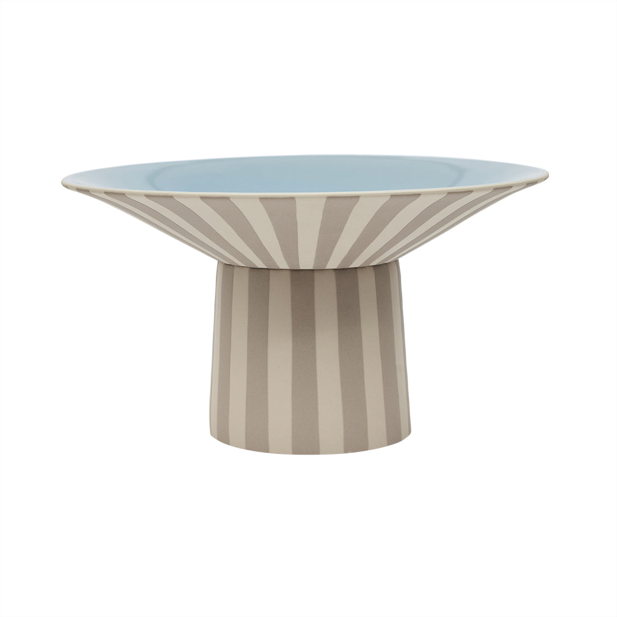 OYOY - Toppu Centerpiece Dekoschale mit Fuß | Ø 30 x H 17 cm / clay/ice blue