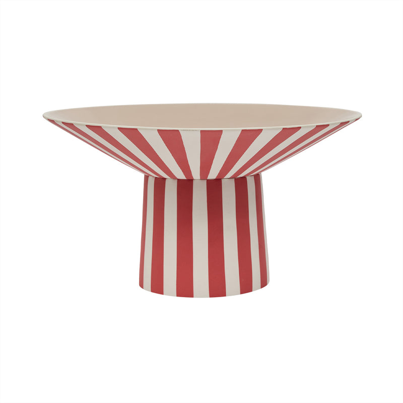 OYOY - Toppu Centerpiece Dekoschale mit Fuß | Ø 30 x H 17 cm / red/peach