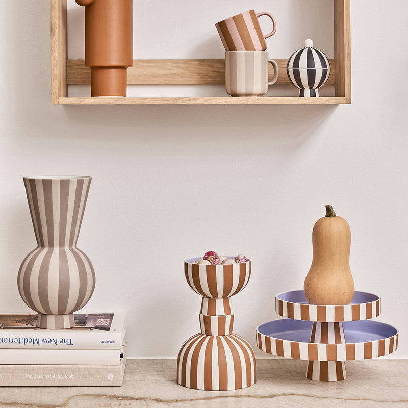 OYOY - Toppu Tablett | Ø 27 x H 9 cm / caramel/lavender, Ø 20 x H 9 cm / caramel/lavender