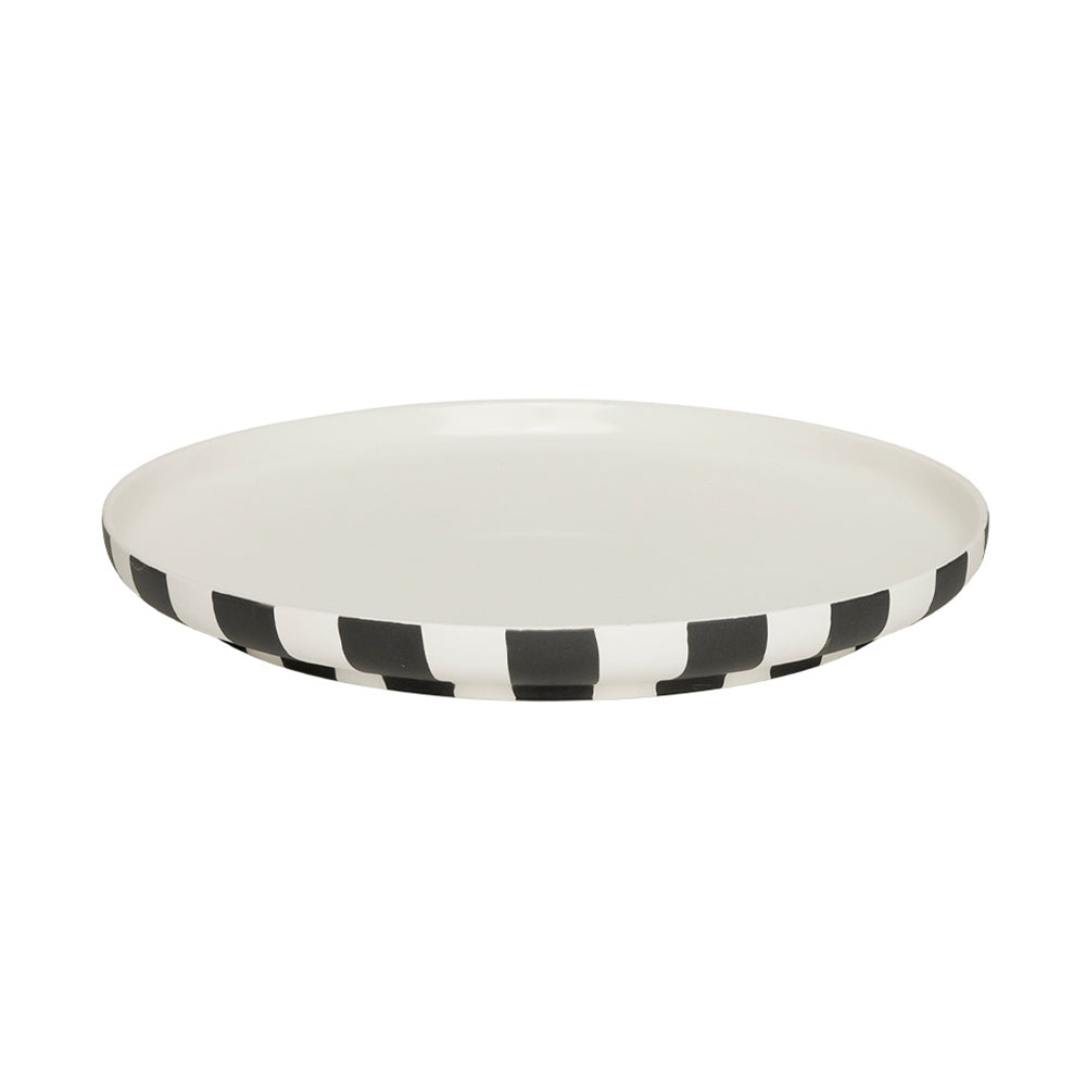 OYOY - Toppu Teller |  Ø 26,5 cm / weiß/schwarz