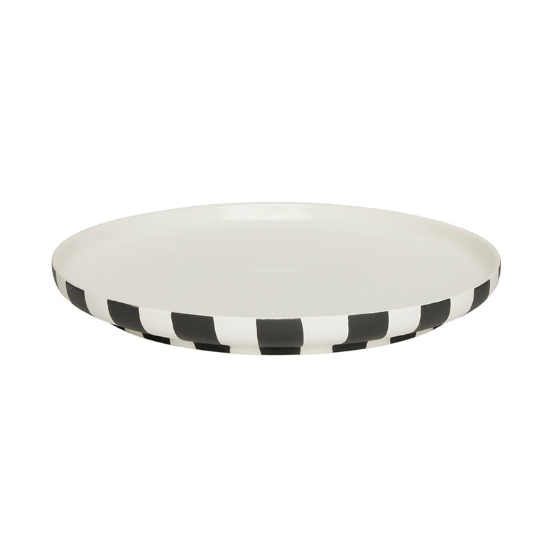 OYOY - Toppu Teller |  Ø 26,5 cm / weiß/schwarz