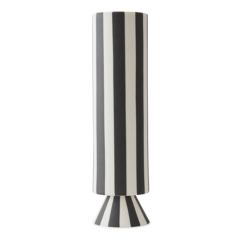 OYOY - Toppu Vase | Ø 8,5 x H 31 cm / schwarz/weiß