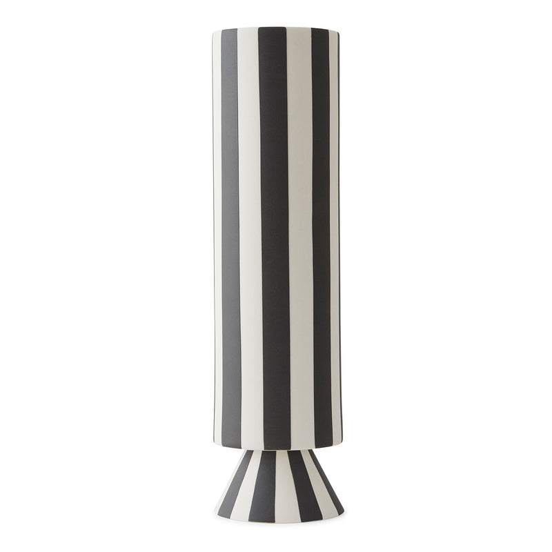 OYOY - Toppu Vase | Ø 8,5 x H 31 cm / schwarz/weiß