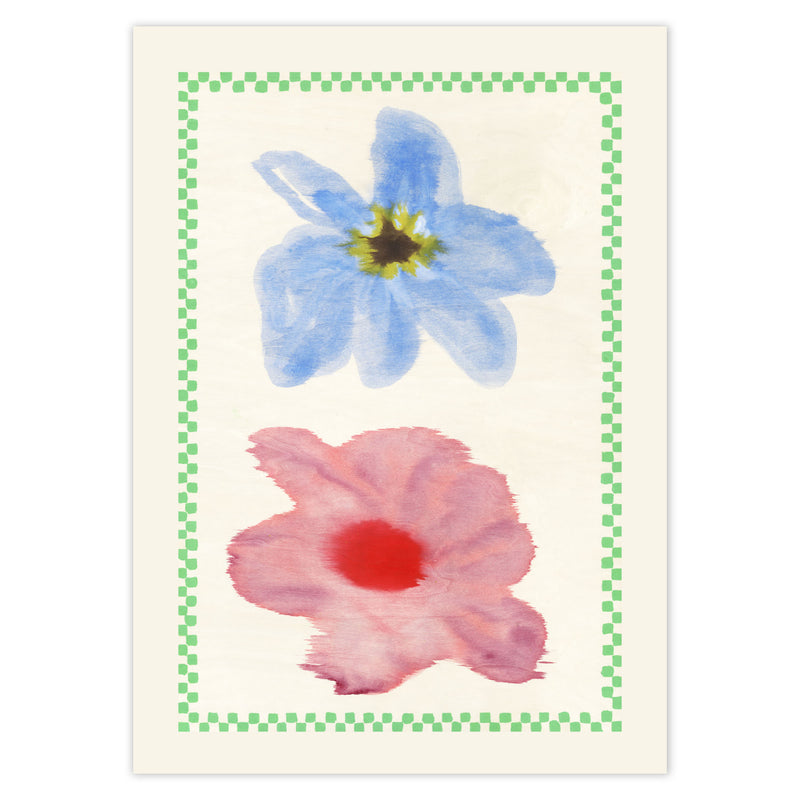 Paper Collective - Flower with Checks Poster | 1 / 100 x 140 cm