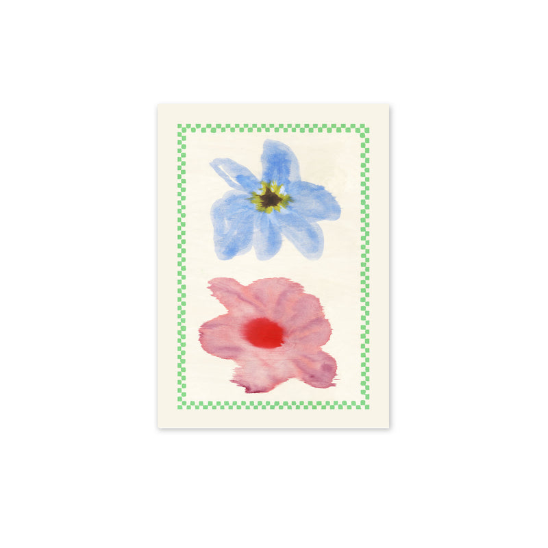 Paper Collective - Flower with Checks Poster | 1 / 30 x 40 cm