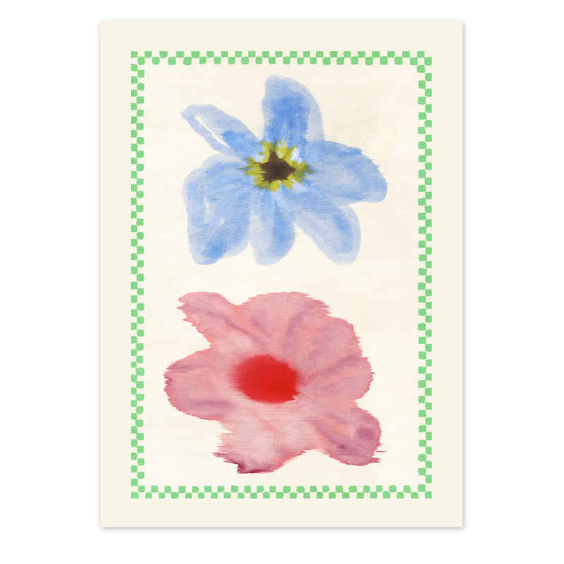 Paper Collective - Flower with Checks Poster | 1 / 70 x 100 cm