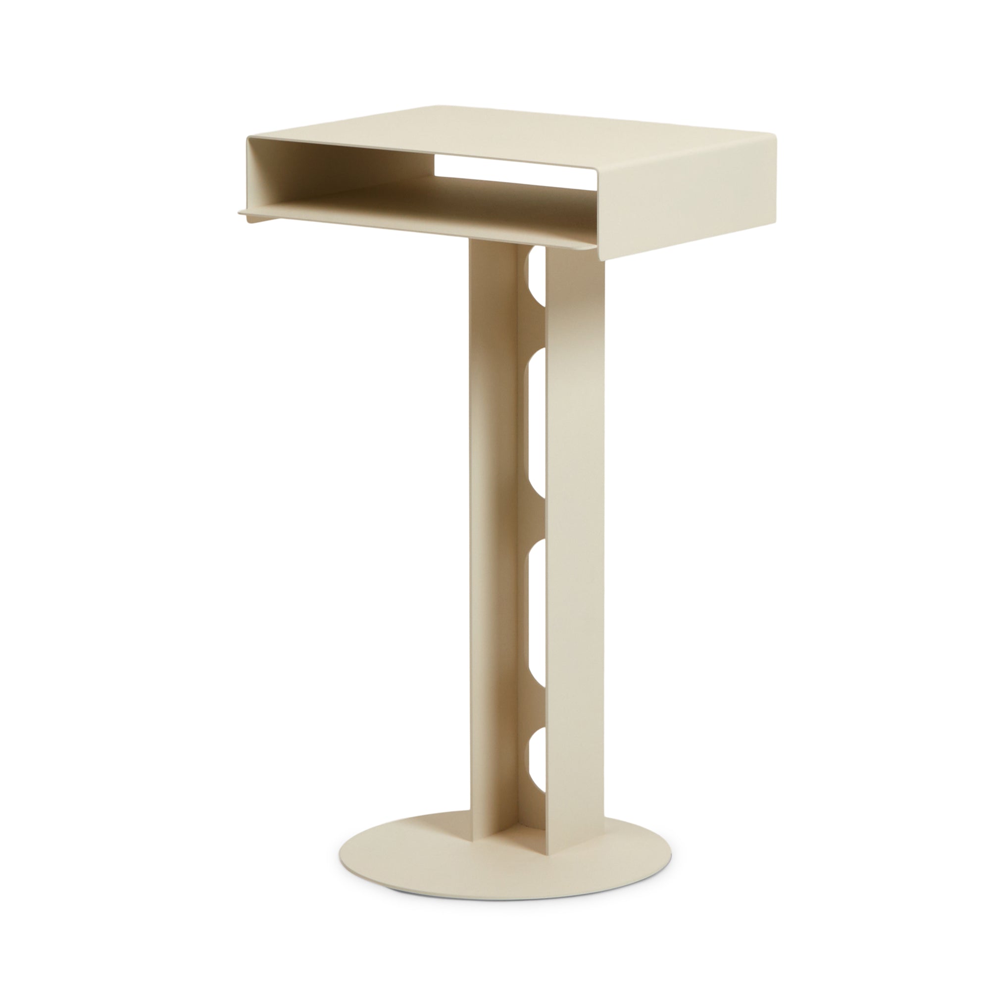 Pedestal - Sidekick Table | pearl
