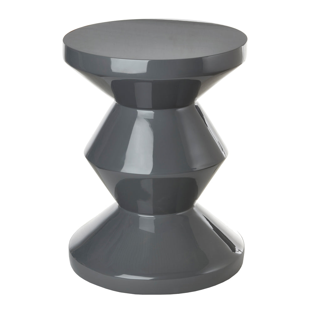 POLSPOTTEN - Zig Zag Hocker | Synthetisches Material / betongrau