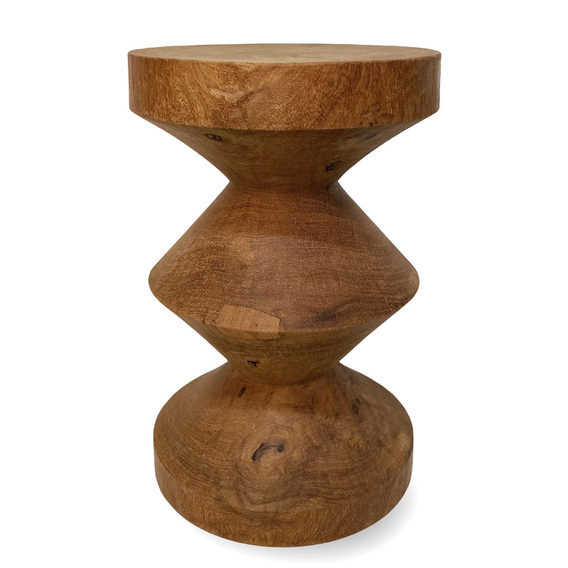 POLSPOTTEN - Zig Zag Hocker | Synthetisches Material / cognac
