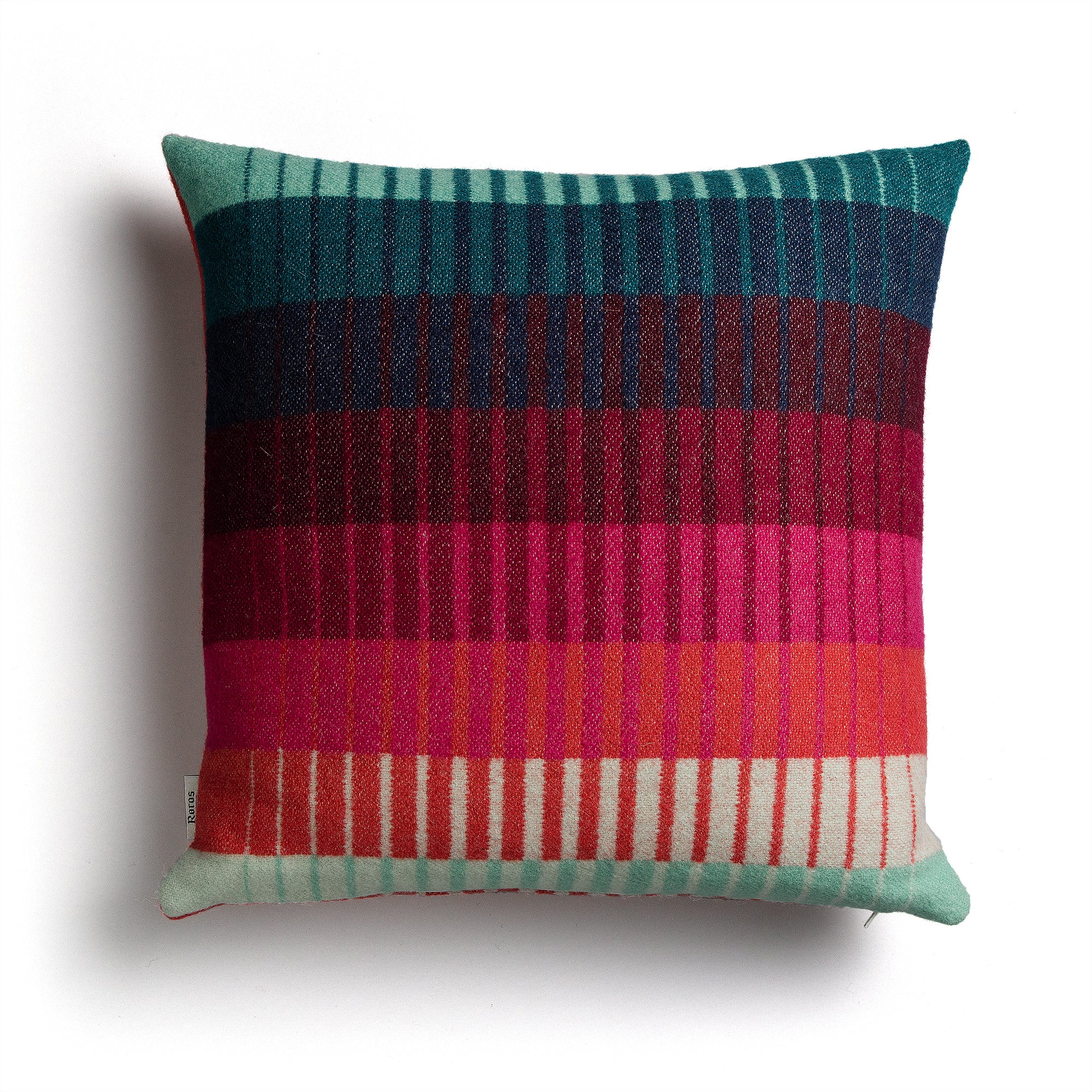 Røros Tweed - Åsmund Gradient Kissen | rot/türkis