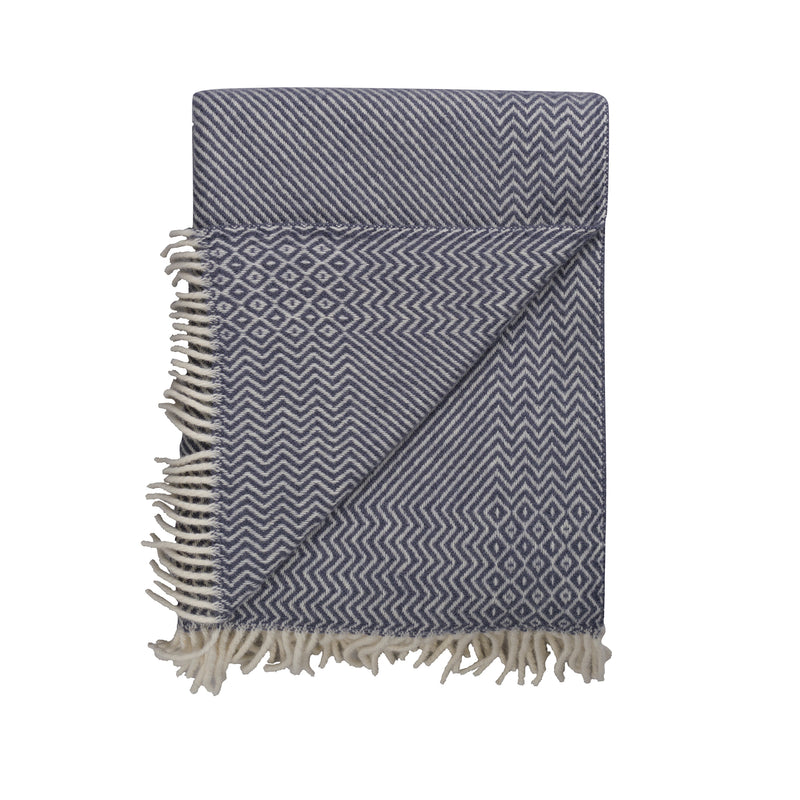 Røros Tweed - Kattefot Wolldecke | blau