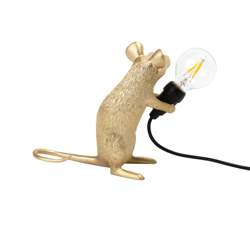 Seletti - Mouse Sitting Tischleuchte | gold