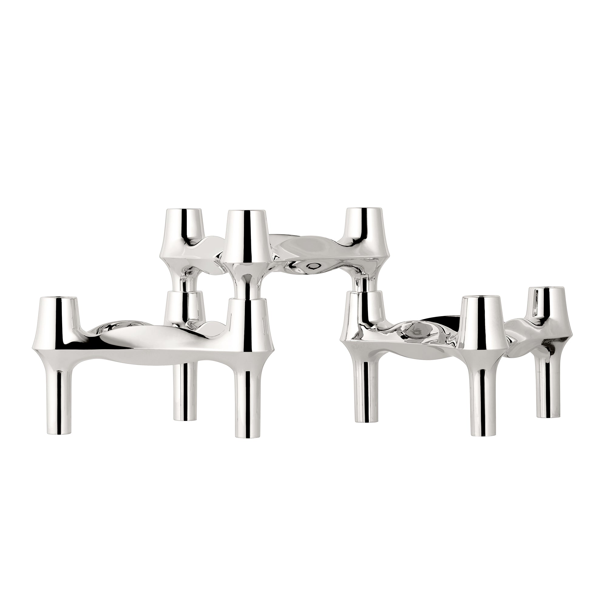 Stoff Nagel - BMF Kerzenhalter | 3er-Set / Chrom