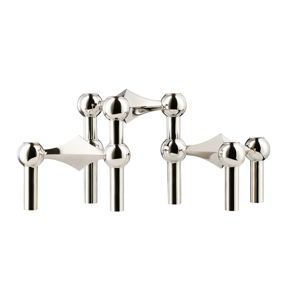 Stoff Nagel - Kerzenhalter | 3er-Set / Chrom