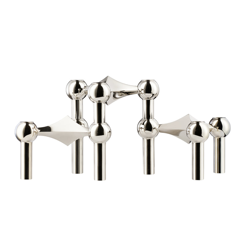 Stoff Nagel - Kerzenhalter | 3er-Set / Chrom