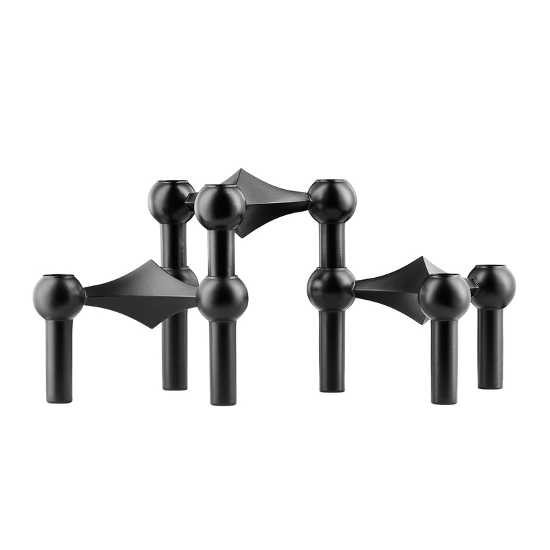 Stoff Nagel - Kerzenhalter | 3er-Set / schwarz