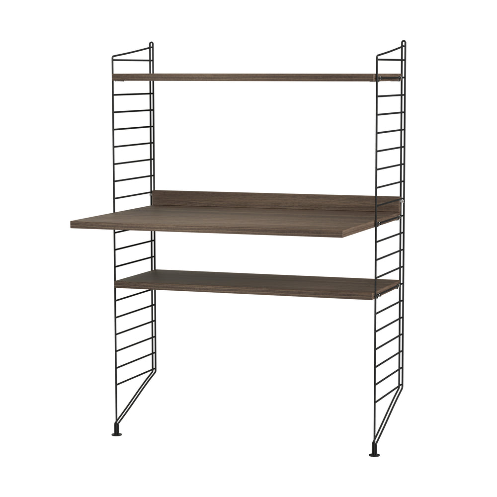 String - Arbeitsplatzkombination | 78 x 115 x 58 cm / Walnuss/schwarz