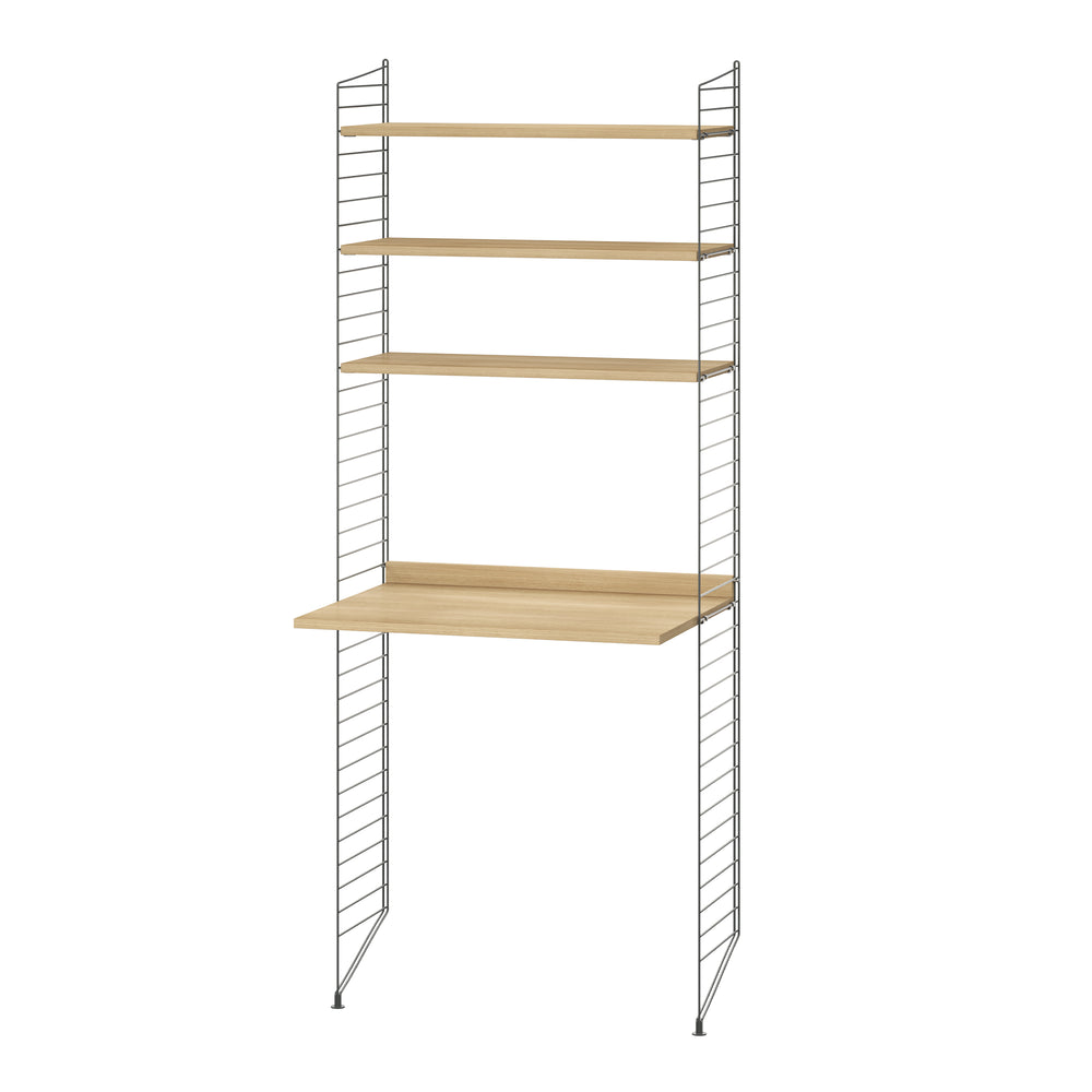 String - Arbeitsplatzkombination | 78 x 200 x 30 cm / Eiche/dunkelgrau
