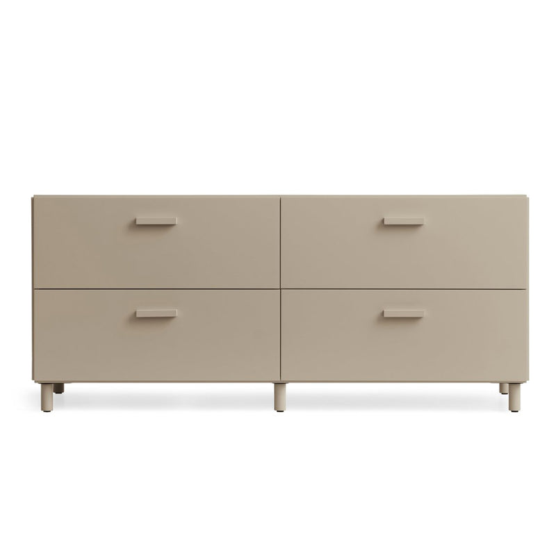 String - Relief Kommode mit Beinen | 123 x 41 x 46,6 cm / beige