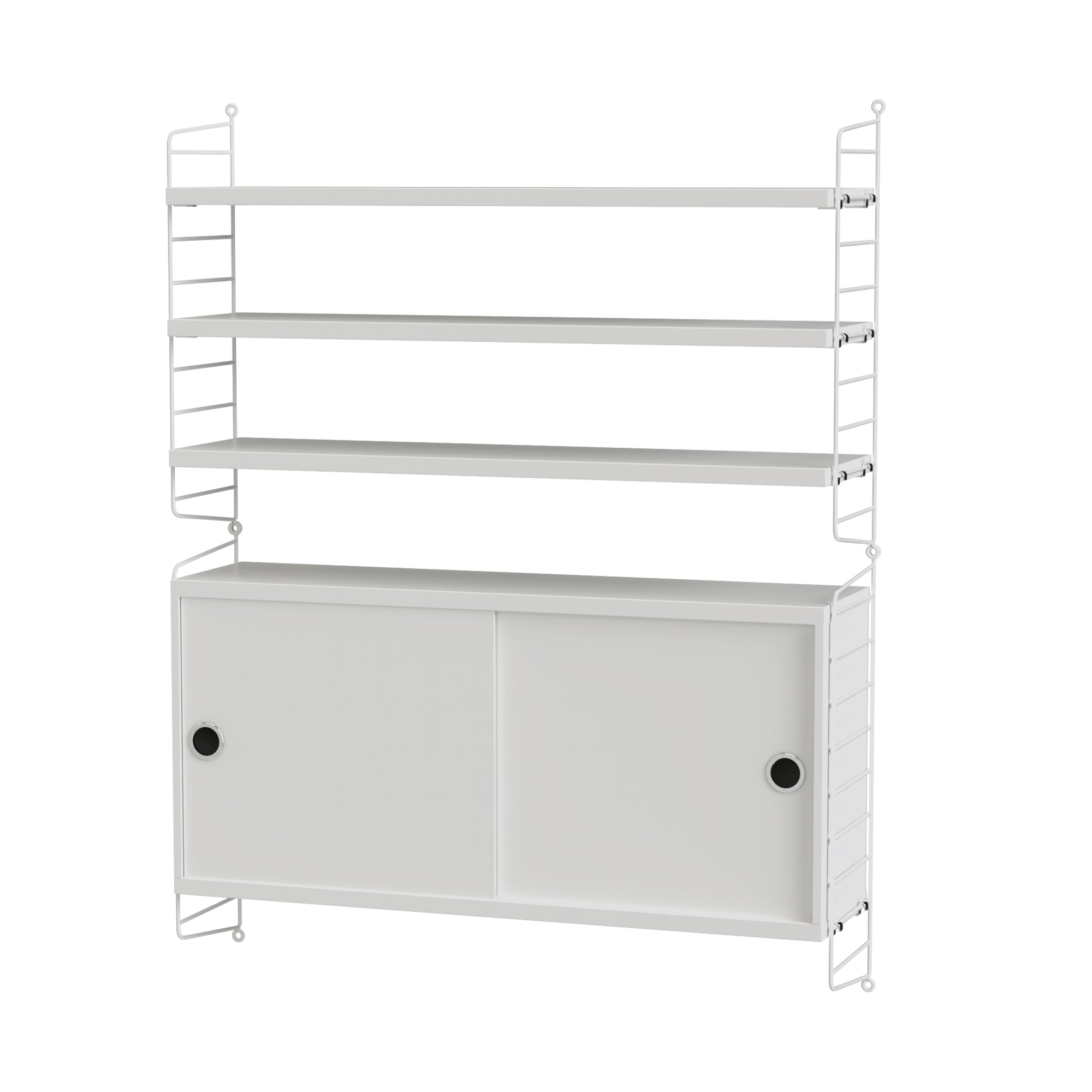 String - Wandregal mit Schrank | weiß/weiß
