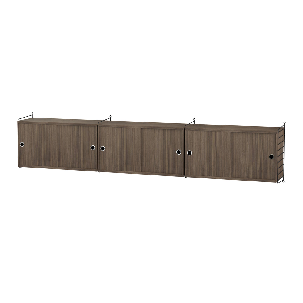 String - Wandschrank | 240 x 50 x 30 cm / Walnuss/schwarz