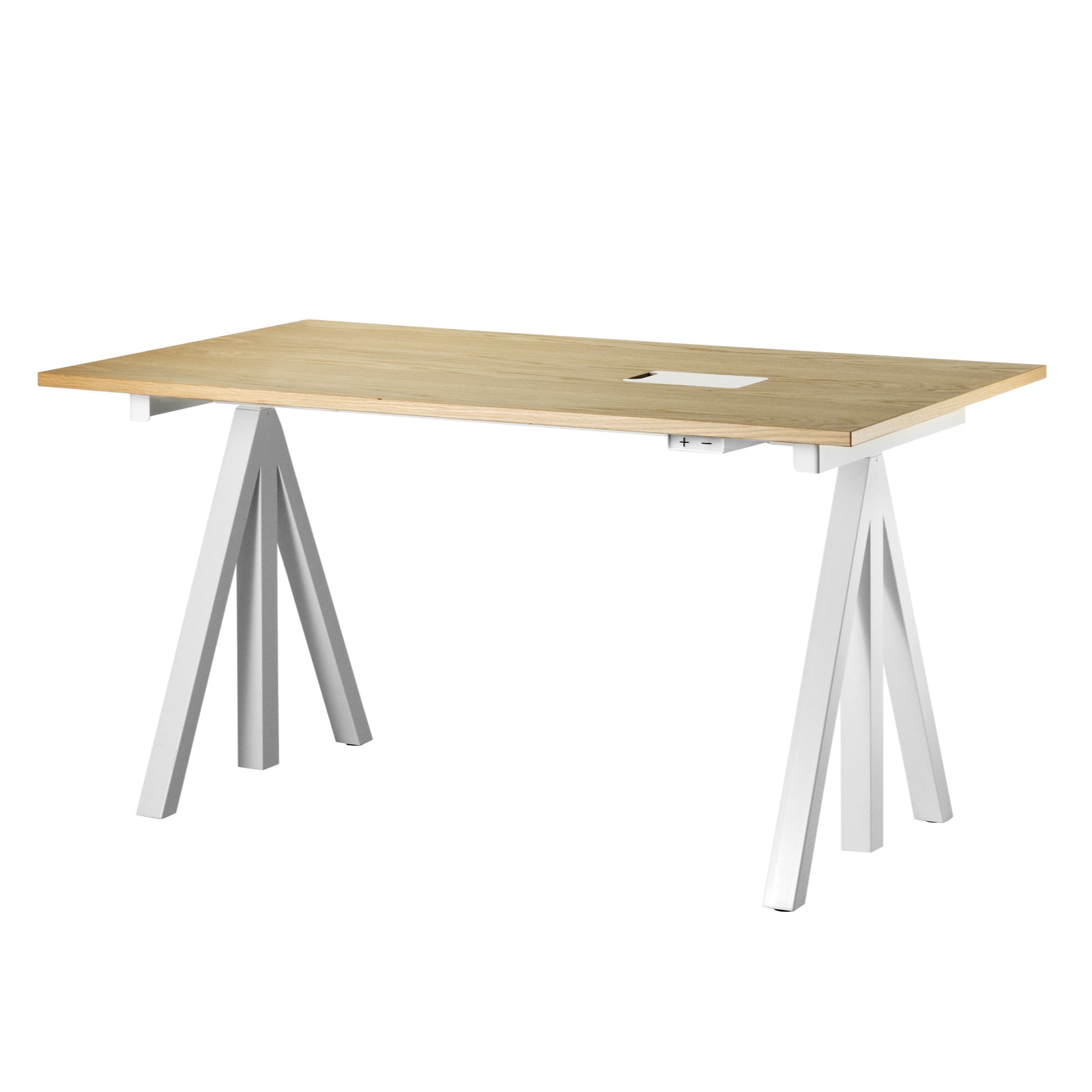 String - Works Schreibtisch | höhenverstellbar / 140 x 78 cm / weiß/eiche
