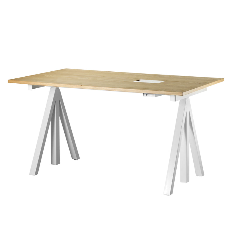 String - Works Schreibtisch | höhenverstellbar / 140 x 78 cm / weiß/eiche