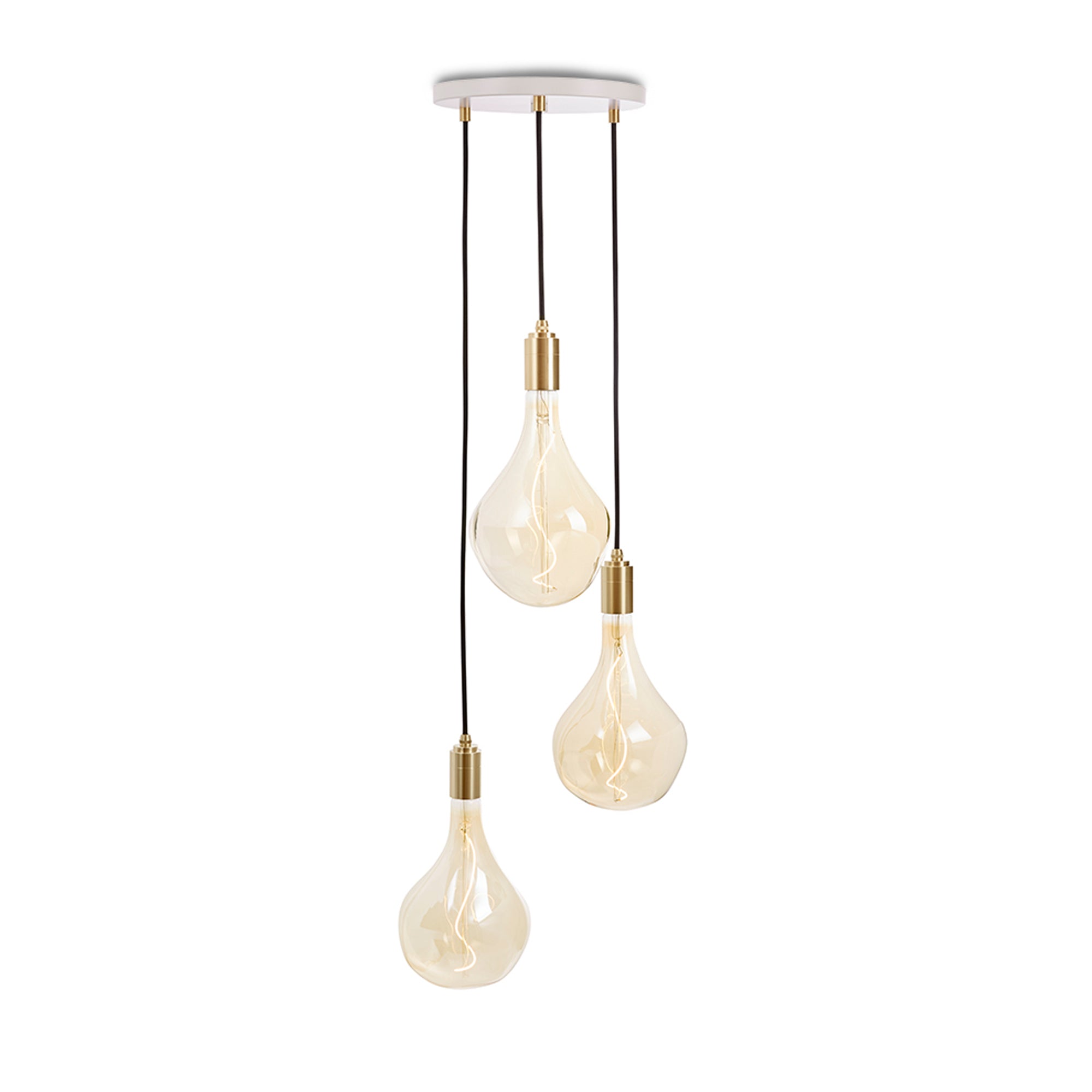 Tala - Triple Pendelleuchte Set | Brass / weiß / Messing
