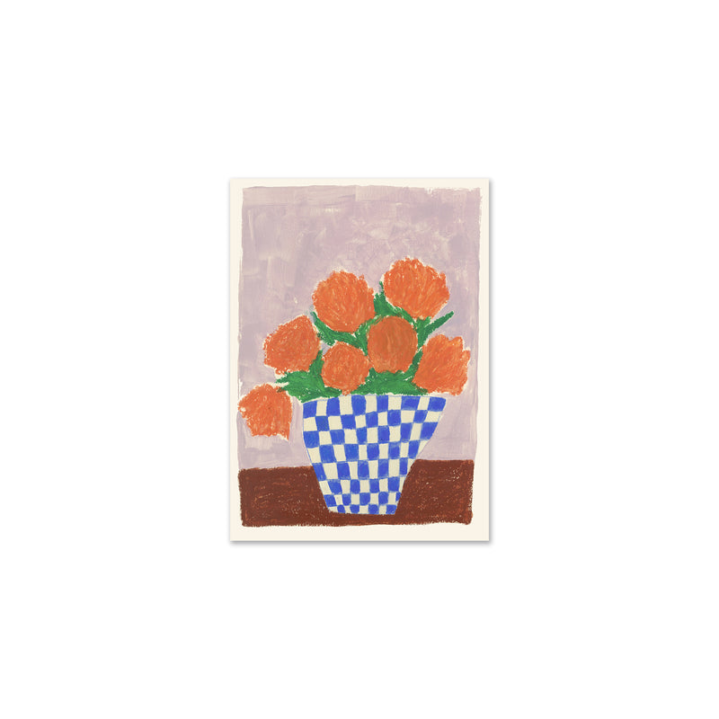 The Poster Club - Orange Flowers von Carla Llanos | 21 x 29,7 cm