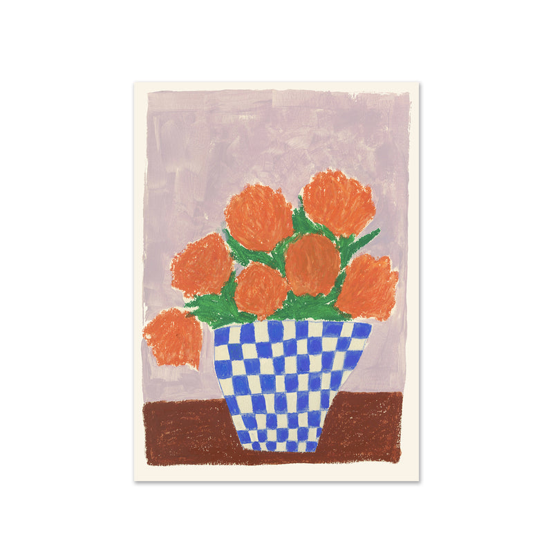 The Poster Club - Orange Flowers von Carla Llanos | 50 x 70 cm