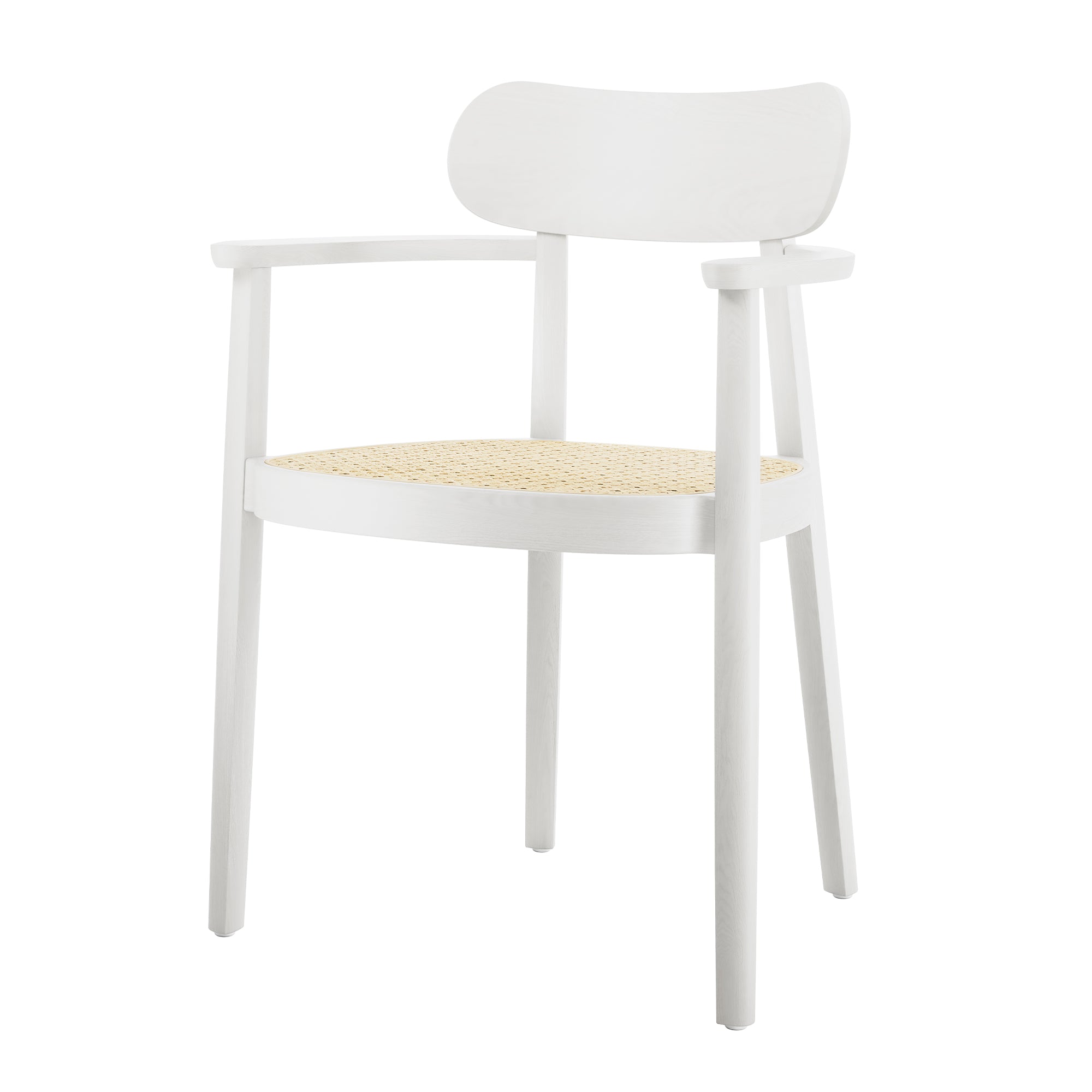 Thonet - 118 FV Armlehnstuhl | Buche weiß lasiert / Geflecht natur