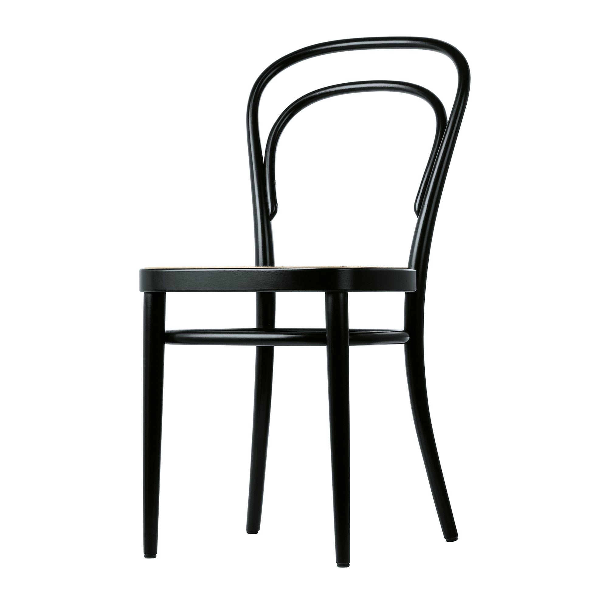 Thonet - 214 Bugholzstuhl | Buche schwarz gebeizt / Rohrgeflecht mit Kunststoffstützgewebe