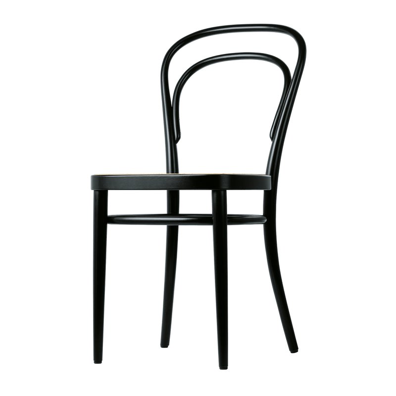 Thonet - 214 Bugholzstuhl | Buche schwarz gebeizt / Rohrgeflecht mit Kunststoffstützgewebe