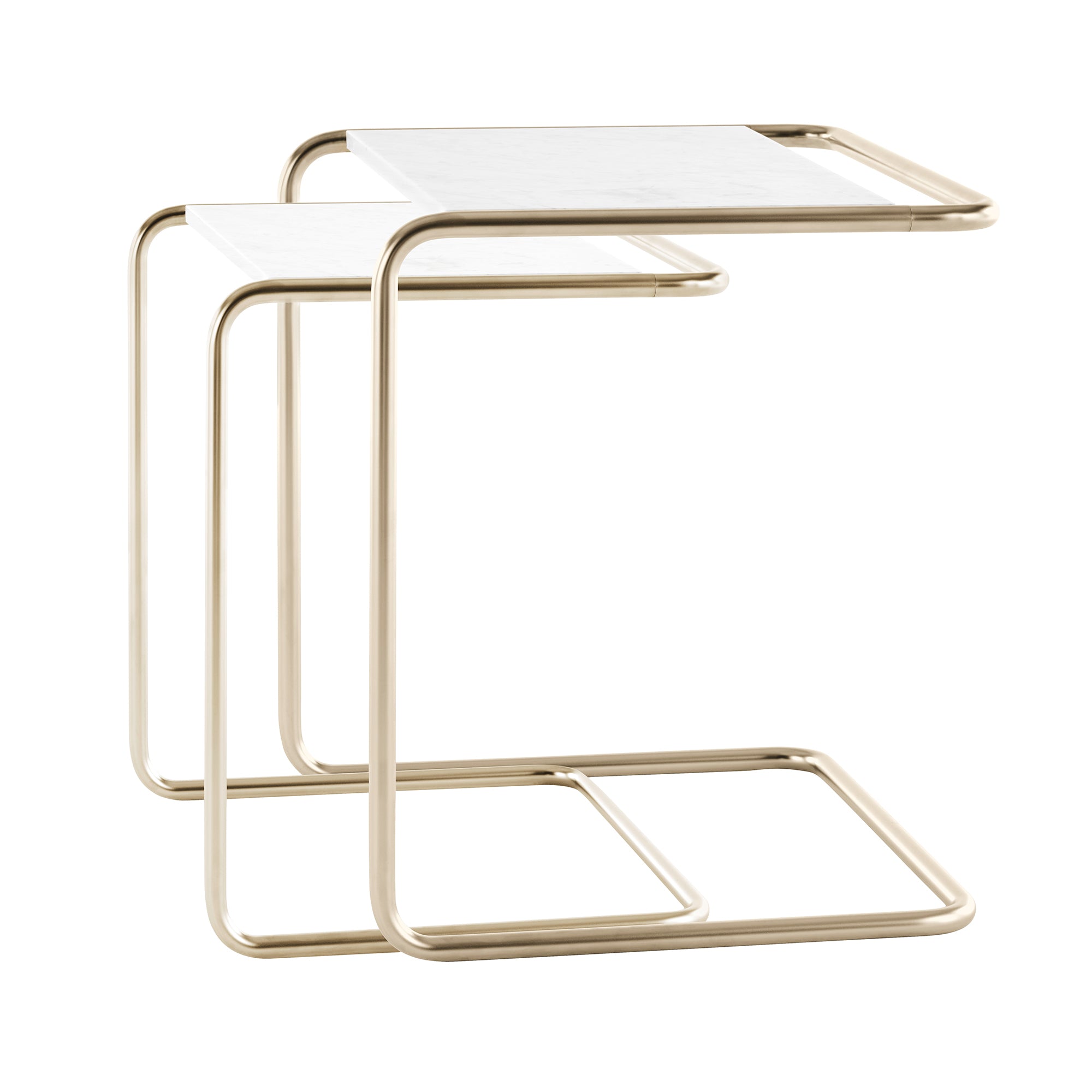 Thonet - JS. THONET by Jil Sander B 97 Beistelltisch | Marmor glacier / Nickelsilver