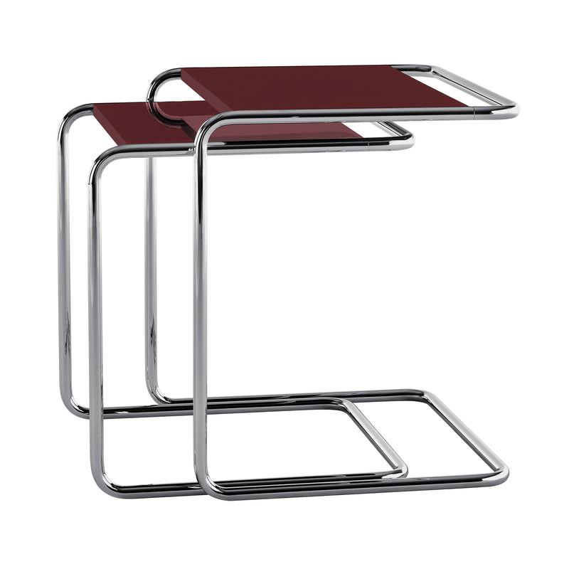 Thonet - JS. THONET by Jil Sander B 97 Beistelltisch | high-gloss graphite ruby red / Glossy Titan