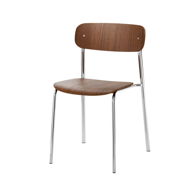 Thonet - S 243 Stuhl | Nussbaum klar lackiert / verchromt