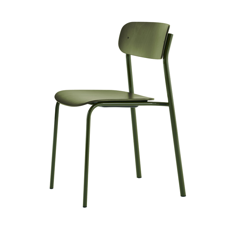 Thonet - S 243 Stuhl | Buche olivgrün gebeizt / olivgrün