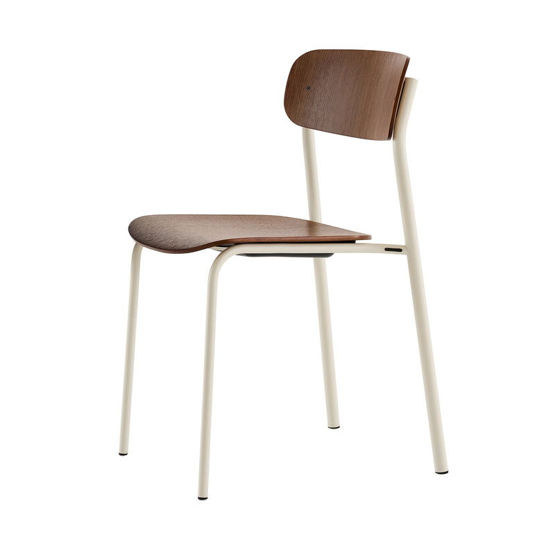 Thonet - S 243 Stuhl | Nussbaum klar lackiert / perlweiß