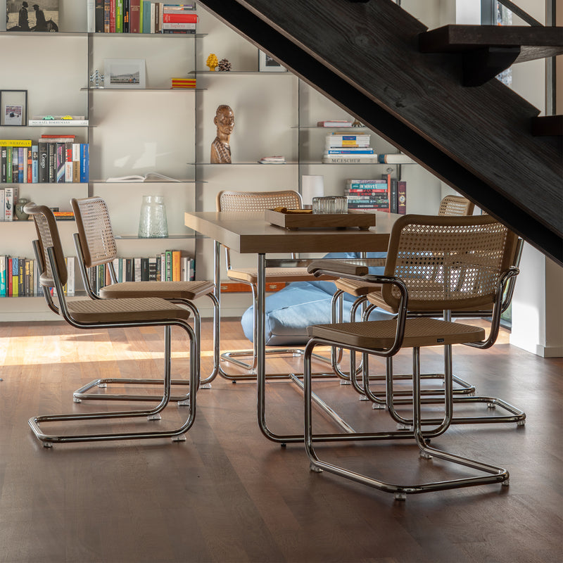 Thonet - S 64 V Freischwinger | Geflecht natur / Eiche natur / Chrom
