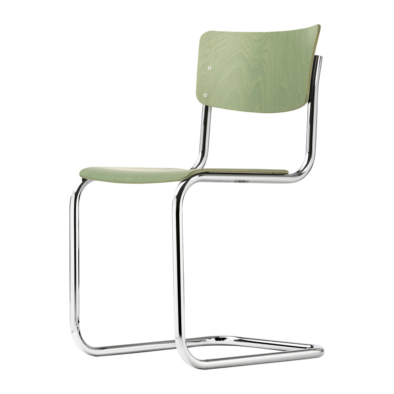 Thonet - S 43 Freischwinger Chrom | schilfgrün / Chrom
