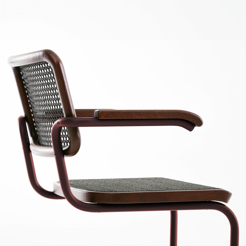 Thonet - S 64 V Freischwinger | Geflecht dark / Eiche gebeizt / kastanie