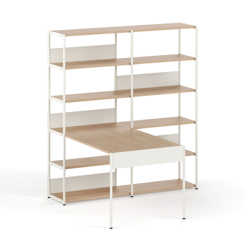 TipToe - Unit Schreibtischsystem | inkl. Tür und Schublade / H 180 x 164 cm / creme weiß