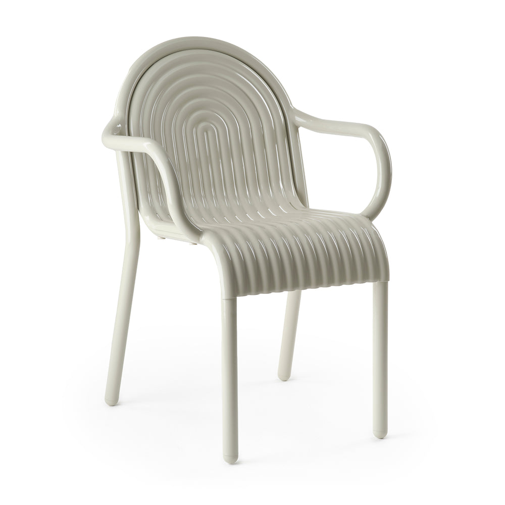 Tom Dixon - Groove Gartenarmlehnstuhl | putty