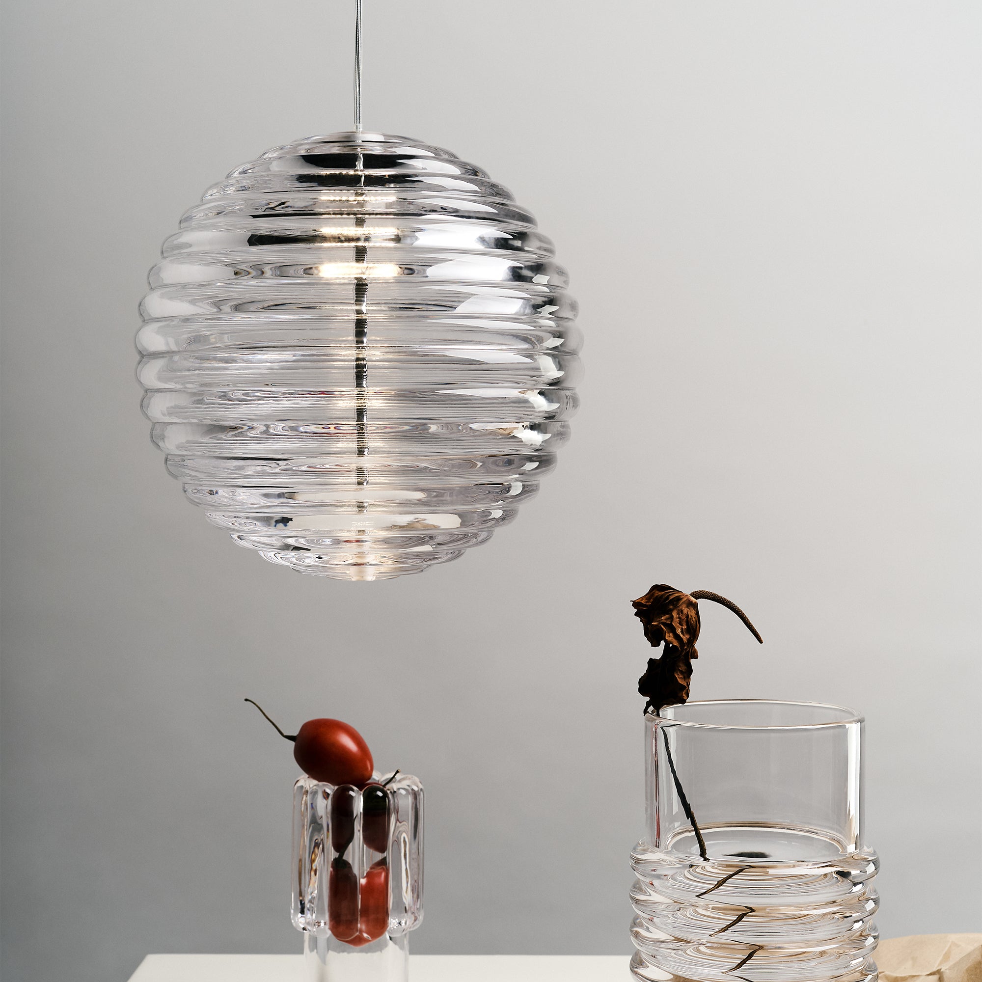 Tom Dixon - Press LED Pendelleuchte | Sphere / transparent