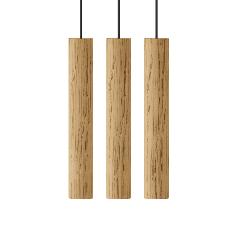 Umage - Chimes Pendelleuchte LED | Cluster 3 / Eiche / Ø 3 x 22 cm