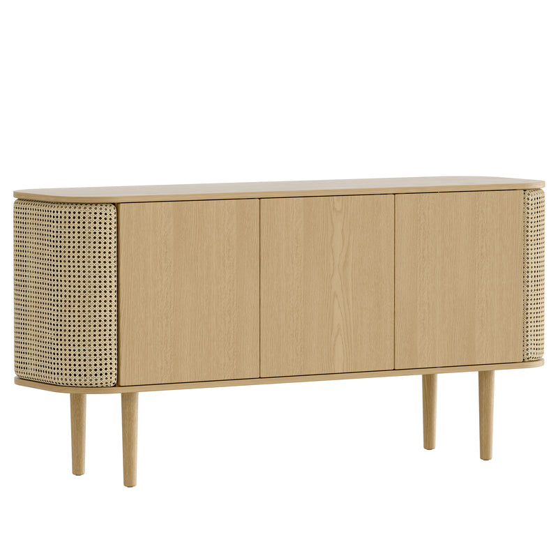 Umage - Treasures Sideboard | 3 Türen / Eiche natur  / Wiener Geflecht