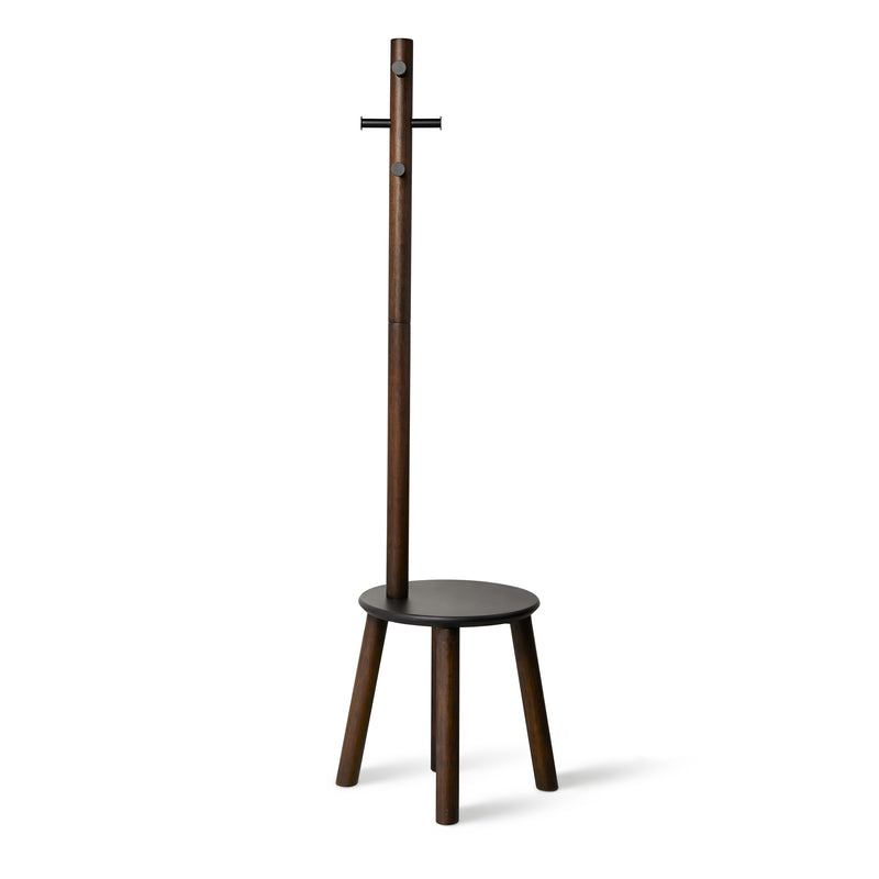 Umbra - Pillar Hocker / Garderobenständer | schwarz/Walnuss